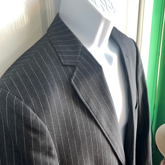 J.CREW Legacy 3 Piece Suit Pinstripes Charcoal Wool 40S - Picture 3 of 16